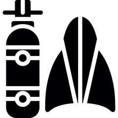 Obraz premium Diving Regulator Glyph Icon
