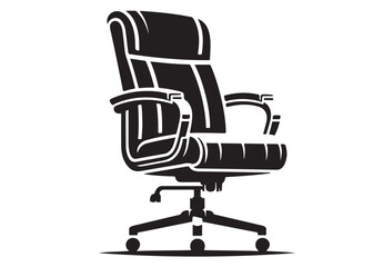 silhouette of office chair logo silhouette vector, office chair logo icon silhouette, office chair silhouette vector illustration, black office chair silhouette vector illustration on white background