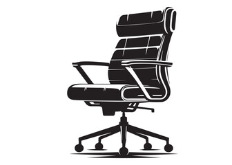 silhouette of office chair logo silhouette vector, office chair logo icon silhouette, office chair silhouette vector illustration, black office chair silhouette vector illustration on white background