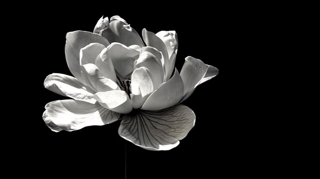 Black and White Delicate Flower