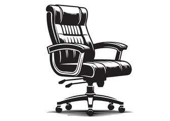 silhouette of office chair logo silhouette vector, office chair logo icon silhouette, office chair silhouette vector illustration, black office chair silhouette vector illustration on white background