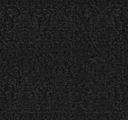 Intricate black damask wallpaper, seamless repeat  Dark vintage gothic design ,  pattern,  luxury