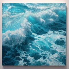 Vibrant Ocean Waves Crashing Against the Coastline