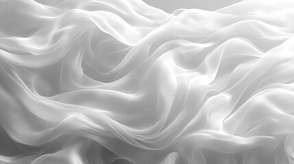 Obraz premium White fabric waves, soft folds, studio background, design texture