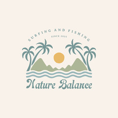 Obraz premium Vintage surf design template for surf club, surf shop, surf merch.