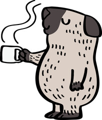 hand drawn cute cartoon character of a guinea pig.