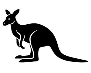 kangaroo vector silhouette illustration on white background