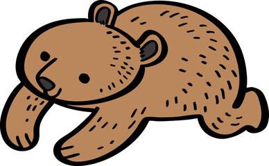 hand drawn cute cartoon character of a bear.