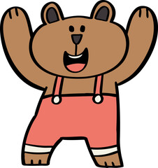 hand drawn cute cartoon character of a bear.