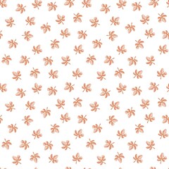 Seamless watercolor floral pattern in soft pink tones. 