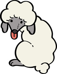 hand drawn cute cartoon character of a dog.