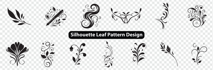 Silhouette leaf pattern vector