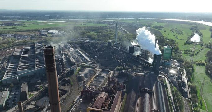 Heavy industrial cokes factory In a coke plant or coke factory