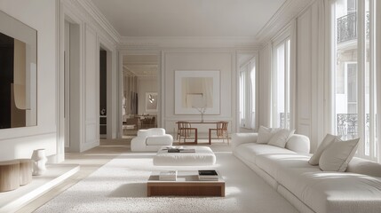 A bright and airy living space with modern minimalist design