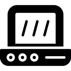 Laptop with Deadlines Glyph Icon