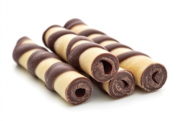 Chocolate-dipped wafer rolls