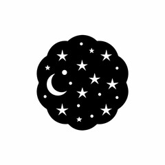 creative details Starry night sky icon Vector Illustration