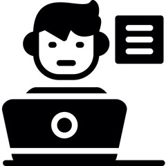 Overworked Employee Glyph Icon