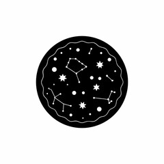 creative details Starry night sky icon Vector Illustration
