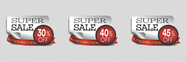 Set of labels and stickers sale. Vector illustration