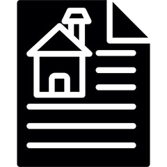 Real Estate Contract Glyph Icon