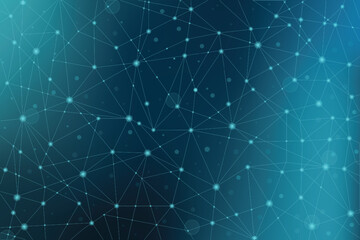 Abstract Polygonal Tech Space Background – Classic Blue with Connection Lines