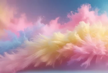 Selbstklebende Fototapeten Fuzzy pink, blue, yellow ombre  Artistic, abstract, soft focus, dreamy texture ,  serene,  wallpaper,  pastel © Kaneki