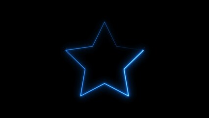 abstract glowing star shape outline illustration on dark background.