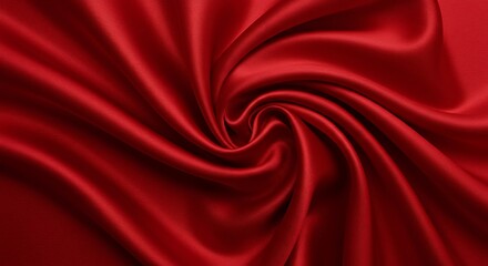 Obraz premium Red silk satin background. Beautiful soft wavy folds on smooth shiny fabric Red luxury background