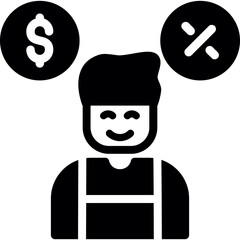 Employee Discounts Glyph Icon