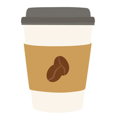 cup of coffee with paper illustration vector