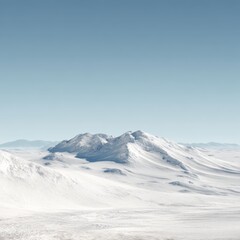 Obraz premium A majestic snow-covered mountain range under a clear blue sky. The pristine landscape evokes a sense of serenity and untouched beauty.