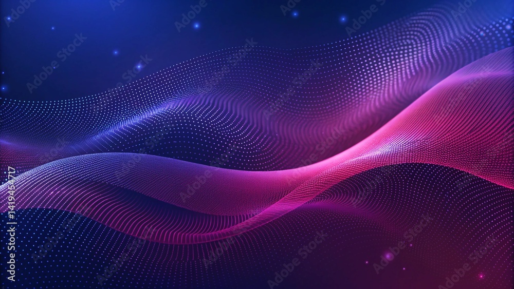 Aufkleber Abstract background of a blue and purple gradient with wavy dotted patterns, ideal for digital designs and wallpapers, perfect for modern web projects, presentations, and user interface aesthetics