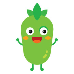funny green apple cartoon