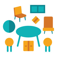 set of furniture icons