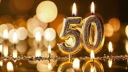 Golden 50th Birthday Candles