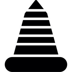 Traffic Cone Glyph Icon