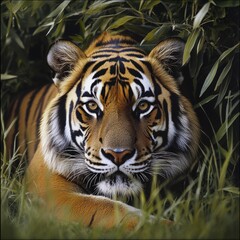 Fototapeta premium Bengal Tiger in Its Natural Habitat