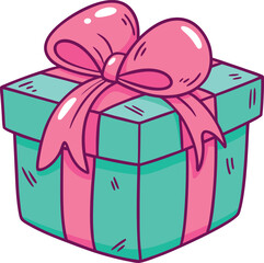 Detailed Wrapped Gift Box with Ribbon Bow Vector Illustration - Perfect for Celebrations and Festive Design Projects
