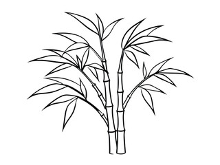 Green bamboo leaves and branches, a vector illustration of a tropical plant, are isolated on a fresh white background