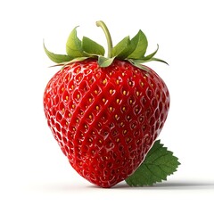 Perfect Strawberry: A single, ripe strawberry, glistening with juice, sits on a white background. Its vibrant red color and detailed texture are showcased.
