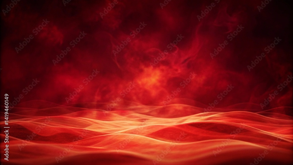 Poster abstract red wave background with red fog texture overlays silhouette, smoky atmosphere, artistic fl