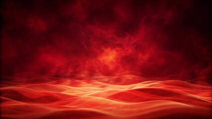 Obraz premium Abstract red wave background with red fog texture overlays silhouette, smoky atmosphere, artistic flow, vibrant haze design, modern digital backdrop, smooth swirl effect