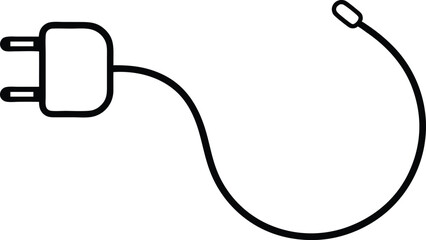 Obraz premium plug line art vector icon.