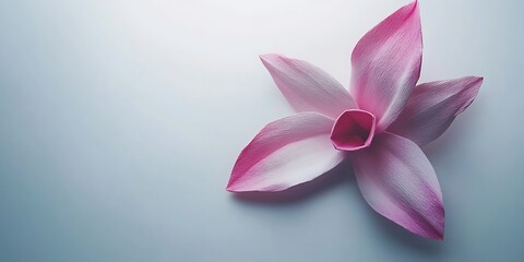 Fototapeta premium Delicate Pink Flower on Light Background
