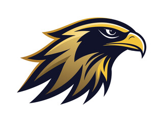 Eagle head vector illustration with wild bird mascot and nature art elements