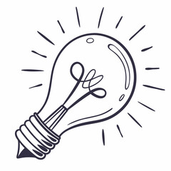 Light Bulb Hand Drawn Idea Generation Symbol Inspiration For Creative Design