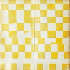 Bright Yellow Checkerboard Pattern on a Soft Textured Background
