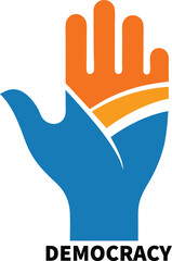 democracy hand logo icon vector art