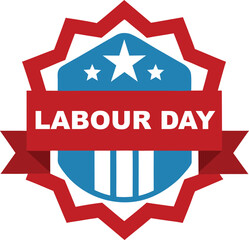 labor day emblem logo icon vector art illustration